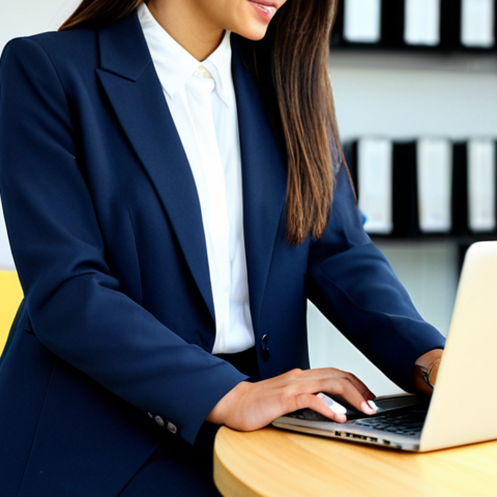 **

"A friendly Hispanic woman, fully clothed in a professional business casual outfit (blazer, blouse, and slacks), working on a laptop at a bright, modern co-working space in Madrid.  Appropriate attire, safe for work, perfect anatomy, correct proportions, natural pose, well-formed hands, proper finger count, natural body proportions, professional photography, high quality, family-friendly.  Background includes other professionals working, blurred for depth of field."

**