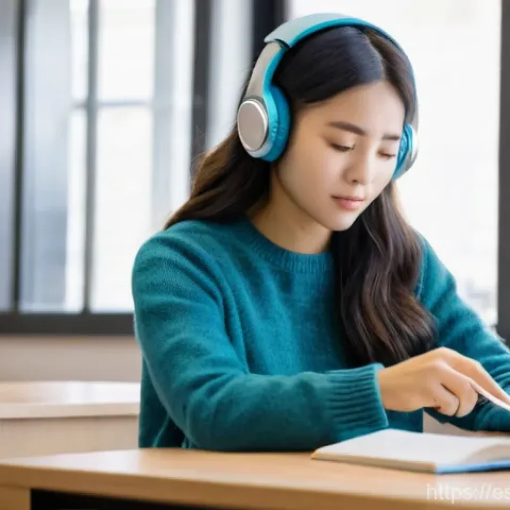 TOPIK 기출문제 풀이 - **TOPIK I Beginner's Focus: Listening and Reading Mastery**
    A focused Latina student, in her ear...