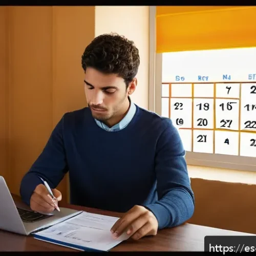 Home 30 TOPIK 성적증명서 발급 방법 - A modern office scene in Spain showing a young adult carefully filling out a TOPIK certificate appli...